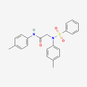 molecular formula C22H22N2O3S B5973763 N~1~,N~2~-bis(4-methylphenyl)-N~2~-(phenylsulfonyl)glycinamide 
