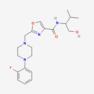 molecular formula C20H27FN4O3 B5973772 2-{[4-(2-fluorophenyl)-1-piperazinyl]methyl}-N-[1-(hydroxymethyl)-2-methylpropyl]-1,3-oxazole-4-carboxamide 