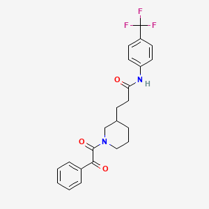 molecular formula C23H23F3N2O3 B5973773 3-{1-[oxo(phenyl)acetyl]-3-piperidinyl}-N-[4-(trifluoromethyl)phenyl]propanamide 
