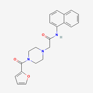 molecular formula C21H21N3O3 B5973776 2-[4-(2-furoyl)-1-piperazinyl]-N-1-naphthylacetamide 