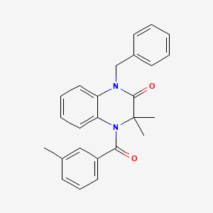 molecular formula C25H24N2O2 B5973808 1-benzyl-3,3-dimethyl-4-(3-methylbenzoyl)-3,4-dihydro-2(1H)-quinoxalinone 