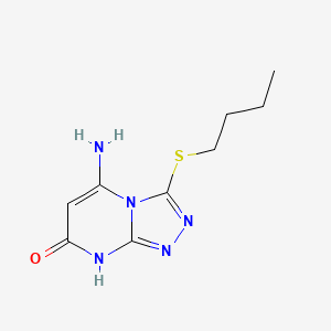 molecular formula C9H13N5OS B5973810 5-amino-3-(butylthio)[1,2,4]triazolo[4,3-a]pyrimidin-7(8H)-one 