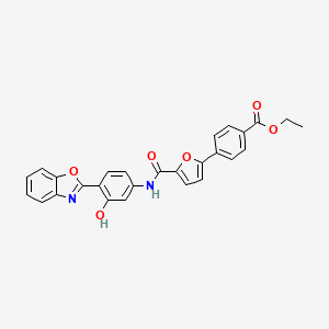 molecular formula C27H20N2O6 B5973825 ethyl 4-[5-({[4-(1,3-benzoxazol-2-yl)-3-hydroxyphenyl]amino}carbonyl)-2-furyl]benzoate 