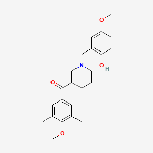 molecular formula C23H29NO4 B5973838 [1-(2-hydroxy-5-methoxybenzyl)-3-piperidinyl](4-methoxy-3,5-dimethylphenyl)methanone 