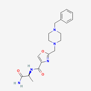 N-[(1S)-2-amino-1-methyl-2-oxoethyl]-2-[(4-benzyl-1-piperazinyl)methyl]-1,3-oxazole-4-carboxamide