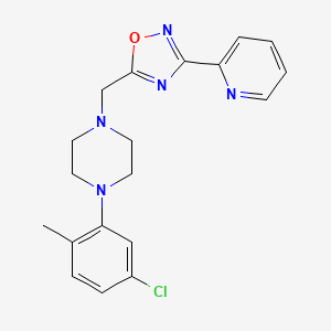 molecular formula C19H20ClN5O B5973844 1-(5-chloro-2-methylphenyl)-4-{[3-(2-pyridinyl)-1,2,4-oxadiazol-5-yl]methyl}piperazine 