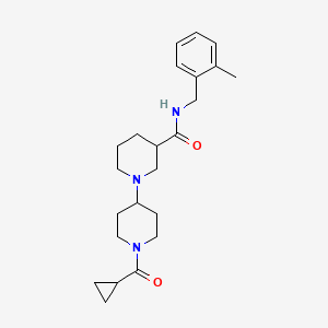 molecular formula C23H33N3O2 B5973855 1'-(cyclopropylcarbonyl)-N-(2-methylbenzyl)-1,4'-bipiperidine-3-carboxamide 