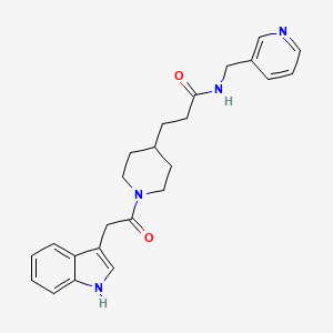 molecular formula C24H28N4O2 B5973856 3-[1-(1H-indol-3-ylacetyl)-4-piperidinyl]-N-(3-pyridinylmethyl)propanamide 