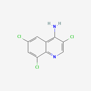 molecular formula C9H5Cl3N2 B597386 3,6,8-Trichloroquinolin-4-amine CAS No. 1211246-85-3