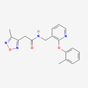molecular formula C18H18N4O3 B5973865 2-(4-methyl-1,2,5-oxadiazol-3-yl)-N-{[2-(2-methylphenoxy)-3-pyridinyl]methyl}acetamide 