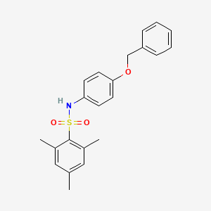 molecular formula C22H23NO3S B5973870 N-[4-(benzyloxy)phenyl]-2,4,6-trimethylbenzenesulfonamide 