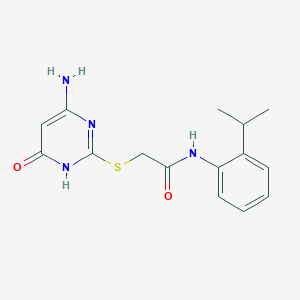 molecular formula C15H18N4O2S B5973878 2-[(4-amino-6-oxo-1,6-dihydro-2-pyrimidinyl)thio]-N-(2-isopropylphenyl)acetamide 