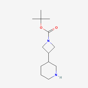 molecular formula C13H24N2O2 B597388 叔丁基3-(哌啶-3-基)氮杂环丁烷-1-羧酸酯 CAS No. 1251006-73-1