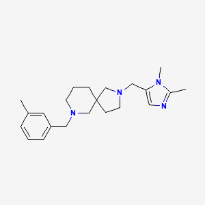 molecular formula C22H32N4 B5973897 2-[(1,2-dimethyl-1H-imidazol-5-yl)methyl]-7-(3-methylbenzyl)-2,7-diazaspiro[4.5]decane 