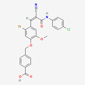 molecular formula C25H18BrClN2O5 B5973904 4-[(5-bromo-4-{3-[(4-chlorophenyl)amino]-2-cyano-3-oxo-1-propen-1-yl}-2-methoxyphenoxy)methyl]benzoic acid 