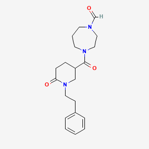 molecular formula C20H27N3O3 B5973909 4-{[6-oxo-1-(2-phenylethyl)-3-piperidinyl]carbonyl}-1,4-diazepane-1-carbaldehyde 
