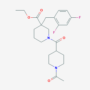 molecular formula C23H30F2N2O4 B5973911 ethyl 1-[(1-acetyl-4-piperidinyl)carbonyl]-3-(2,4-difluorobenzyl)-3-piperidinecarboxylate 