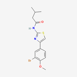 molecular formula C15H17BrN2O2S B5973912 N-[4-(3-bromo-4-methoxyphenyl)-1,3-thiazol-2-yl]-3-methylbutanamide 