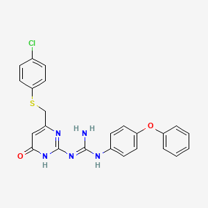 molecular formula C24H20ClN5O2S B5973914 N-(6-{[(4-chlorophenyl)thio]methyl}-4-oxo-1,4-dihydro-2-pyrimidinyl)-N'-(4-phenoxyphenyl)guanidine 