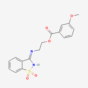 molecular formula C17H16N2O5S B5973949 2-[(1,1-dioxido-1,2-benzisothiazol-3-yl)amino]ethyl 3-methoxybenzoate 
