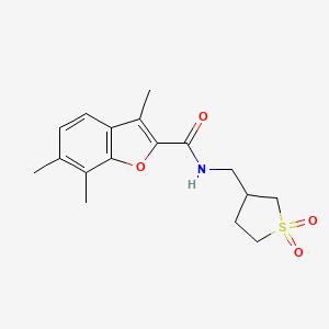 molecular formula C17H21NO4S B5973998 N-[(1,1-dioxidotetrahydro-3-thienyl)methyl]-3,6,7-trimethyl-1-benzofuran-2-carboxamide 