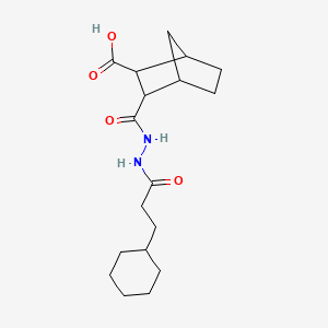 molecular formula C18H28N2O4 B5974020 3-{[2-(3-cyclohexylpropanoyl)hydrazino]carbonyl}bicyclo[2.2.1]heptane-2-carboxylic acid 