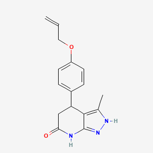 molecular formula C16H17N3O2 B5974043 4-[4-(allyloxy)phenyl]-3-methyl-1,4,5,7-tetrahydro-6H-pyrazolo[3,4-b]pyridin-6-one 