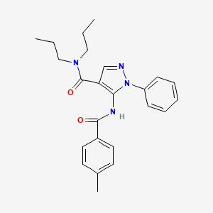 molecular formula C24H28N4O2 B5974066 5-[(4-methylbenzoyl)amino]-1-phenyl-N,N-dipropyl-1H-pyrazole-4-carboxamide 