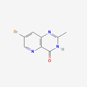 molecular formula C8H6BrN3O B597407 7-溴-2-甲基吡啶并[3,2-d]嘧啶-4-醇 CAS No. 1228666-56-5