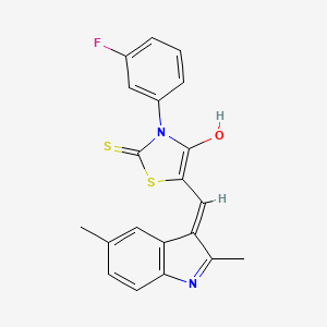 molecular formula C20H15FN2OS2 B5974096 5-[(2,5-dimethyl-1H-indol-3-yl)methylene]-3-(3-fluorophenyl)-2-thioxo-1,3-thiazolidin-4-one 