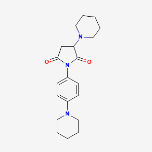 molecular formula C20H27N3O2 B5974117 3-piperidin-1-yl-1-(4-piperidin-1-ylphenyl)pyrrolidine-2,5-dione 