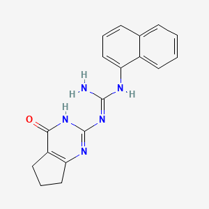 molecular formula C18H17N5O B5974124 N-1-naphthyl-N''-(4-oxo-4,5,6,7-tetrahydro-1H-cyclopenta[d]pyrimidin-2-yl)guanidine 