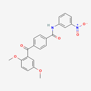 molecular formula C22H18N2O6 B5974145 4-(2,5-dimethoxybenzoyl)-N-(3-nitrophenyl)benzamide 