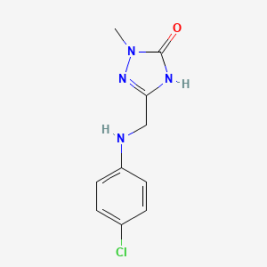 molecular formula C10H11ClN4O B5974158 5-{[(4-chlorophenyl)amino]methyl}-2-methyl-2,4-dihydro-3H-1,2,4-triazol-3-one 