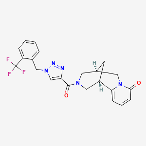molecular formula C22H20F3N5O2 B5974175 (1S,9S)-11-({1-[2-(trifluoromethyl)benzyl]-1H-1,2,3-triazol-4-yl}carbonyl)-7,11-diazatricyclo[7.3.1.0~2,7~]trideca-2,4-dien-6-one 