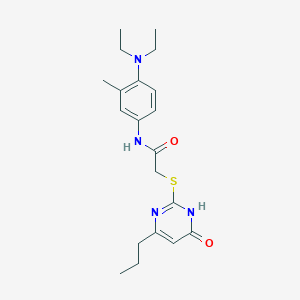 molecular formula C20H28N4O2S B5974227 N-[4-(diethylamino)-3-methylphenyl]-2-[(4-hydroxy-6-propyl-2-pyrimidinyl)thio]acetamide 