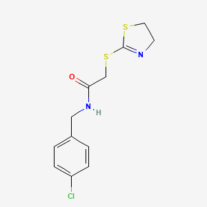 molecular formula C12H13ClN2OS2 B5974249 N-(4-chlorobenzyl)-2-(4,5-dihydro-1,3-thiazol-2-ylthio)acetamide 
