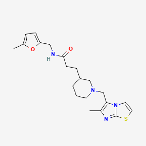 molecular formula C21H28N4O2S B5974262 N-[(5-methyl-2-furyl)methyl]-3-{1-[(6-methylimidazo[2,1-b][1,3]thiazol-5-yl)methyl]-3-piperidinyl}propanamide 