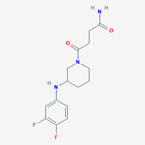 molecular formula C15H19F2N3O2 B5974263 4-{3-[(3,4-difluorophenyl)amino]-1-piperidinyl}-4-oxobutanamide 
