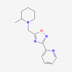 molecular formula C14H18N4O B5974273 2-{5-[(2-methyl-1-piperidinyl)methyl]-1,2,4-oxadiazol-3-yl}pyridine 