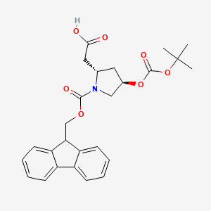 molecular formula C26H29NO7 B597428 2-((2S,4R)-1-(((9H-芴-9-基)甲氧基)羰基)-4-((叔丁氧羰基)氧代)吡咯烷-2-基)乙酸 CAS No. 1217544-43-8