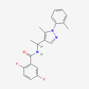 molecular formula C20H19F2N3O B5974296 2,5-difluoro-N-{1-[5-methyl-1-(2-methylphenyl)-1H-pyrazol-4-yl]ethyl}benzamide 