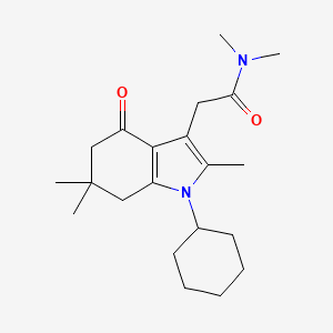 molecular formula C21H32N2O2 B5974301 2-(1-cyclohexyl-2,6,6-trimethyl-4-oxo-4,5,6,7-tetrahydro-1H-indol-3-yl)-N,N-dimethylacetamide 