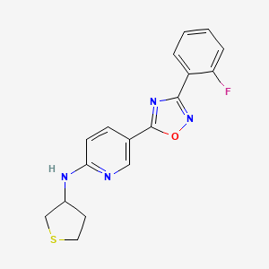 molecular formula C17H15FN4OS B5974360 5-[3-(2-fluorophenyl)-1,2,4-oxadiazol-5-yl]-N-(tetrahydro-3-thienyl)-2-pyridinamine 