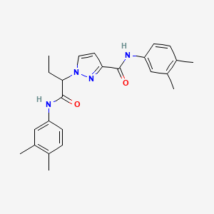 molecular formula C24H28N4O2 B5974367 N-(3,4-dimethylphenyl)-1-(1-{[(3,4-dimethylphenyl)amino]carbonyl}propyl)-1H-pyrazole-3-carboxamide 