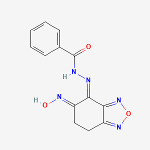 molecular formula C13H11N5O3 B5974377 N'-[5-(hydroxyimino)-6,7-dihydro-2,1,3-benzoxadiazol-4(5H)-ylidene]benzohydrazide 