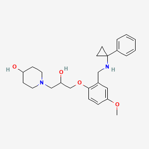 molecular formula C25H34N2O4 B5974380 1-[2-hydroxy-3-(4-methoxy-2-{[(1-phenylcyclopropyl)amino]methyl}phenoxy)propyl]-4-piperidinol 