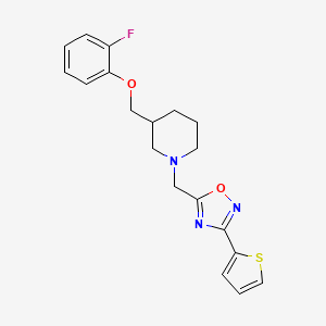 molecular formula C19H20FN3O2S B5974392 3-[(2-fluorophenoxy)methyl]-1-{[3-(2-thienyl)-1,2,4-oxadiazol-5-yl]methyl}piperidine 