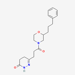 molecular formula C20H27N3O3 B5974399 6-{3-oxo-3-[2-(3-phenylpropyl)-4-morpholinyl]propyl}-4,5-dihydro-3(2H)-pyridazinone 