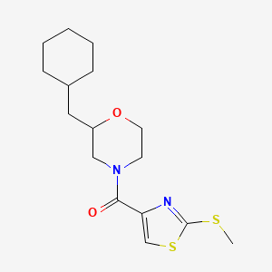 molecular formula C16H24N2O2S2 B5974407 2-(cyclohexylmethyl)-4-{[2-(methylthio)-1,3-thiazol-4-yl]carbonyl}morpholine 